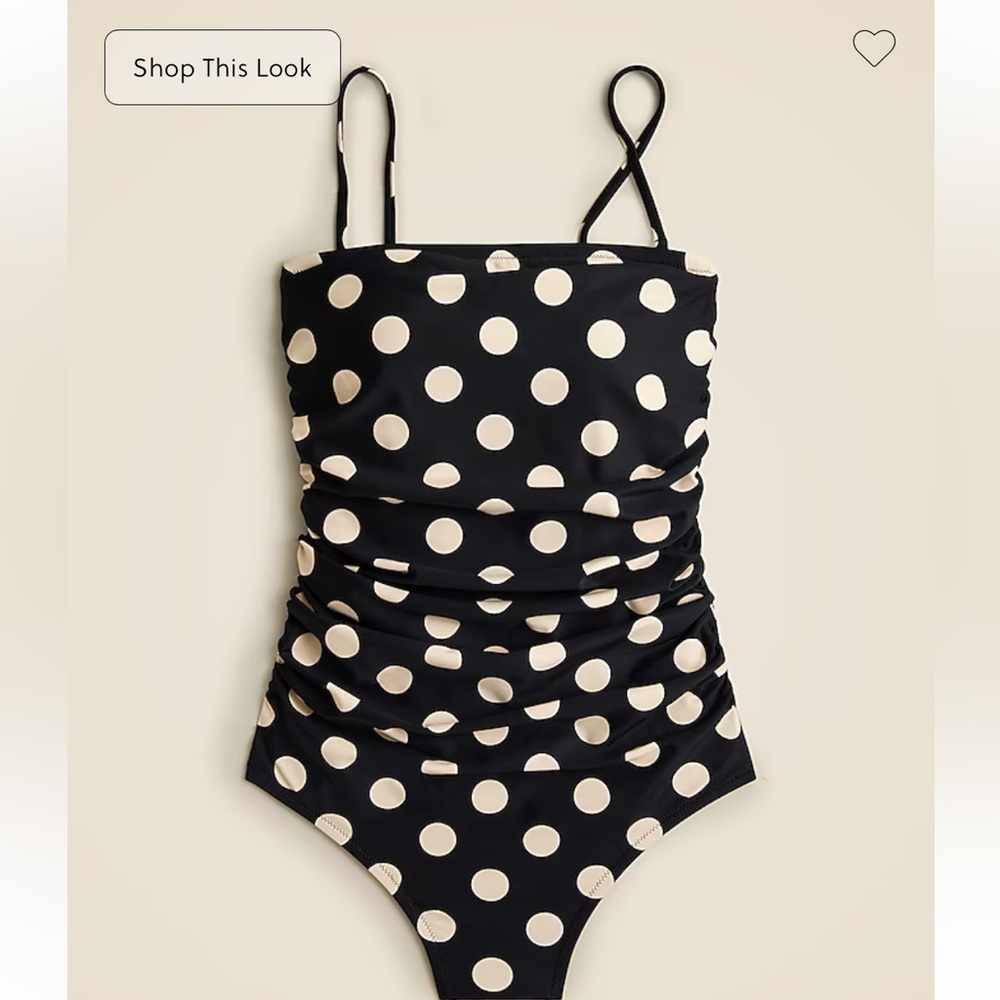 J Crew Gemma Ruched One Piece in Dot Print